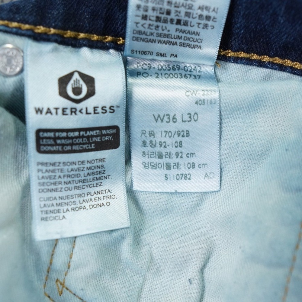 Levi 569 Jeans Mens 36x30 Blue Loose Straight (36x28.5) Denim Great Fade Logo - Picture 4 of 11